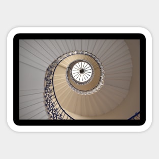 White concrete spiral stairway Sticker